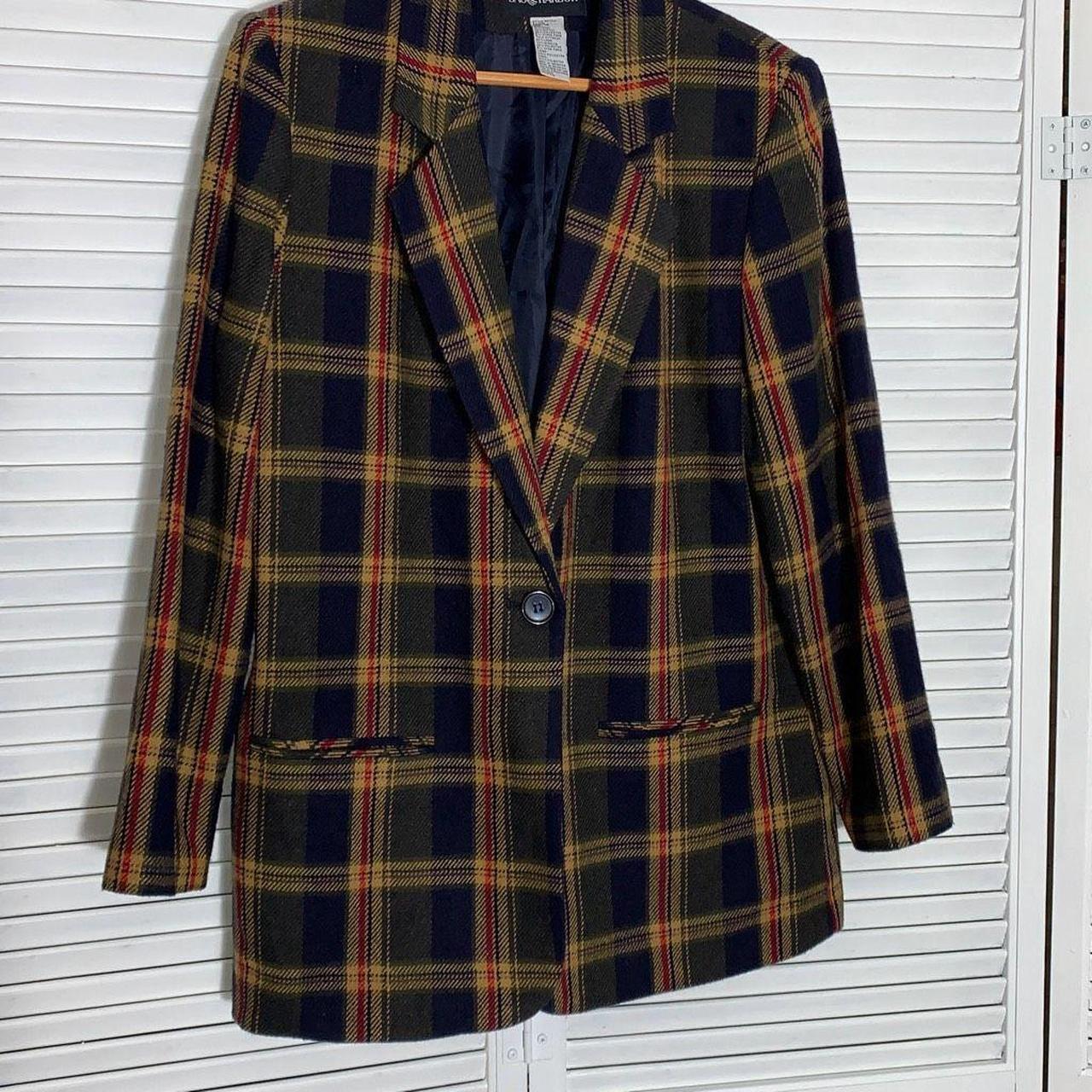 Vintage Women's Ralph Lauren Wool Plaid Button up Coat Blazer