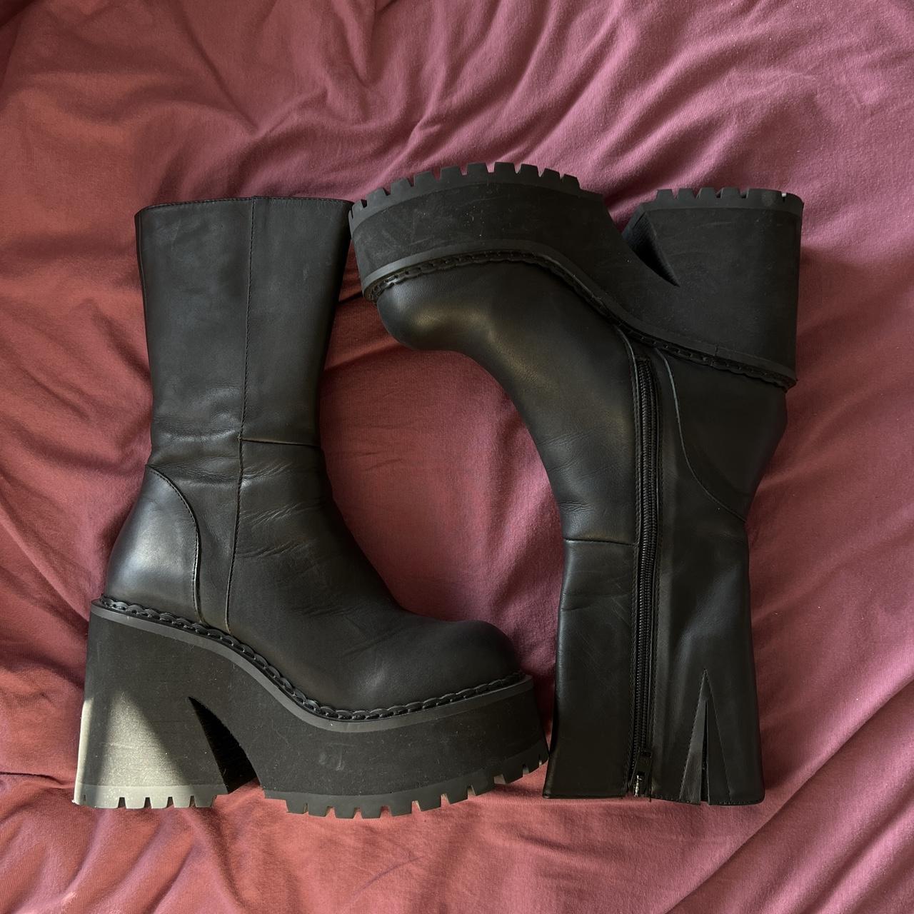 UNIF Women's Black Boots | Depop