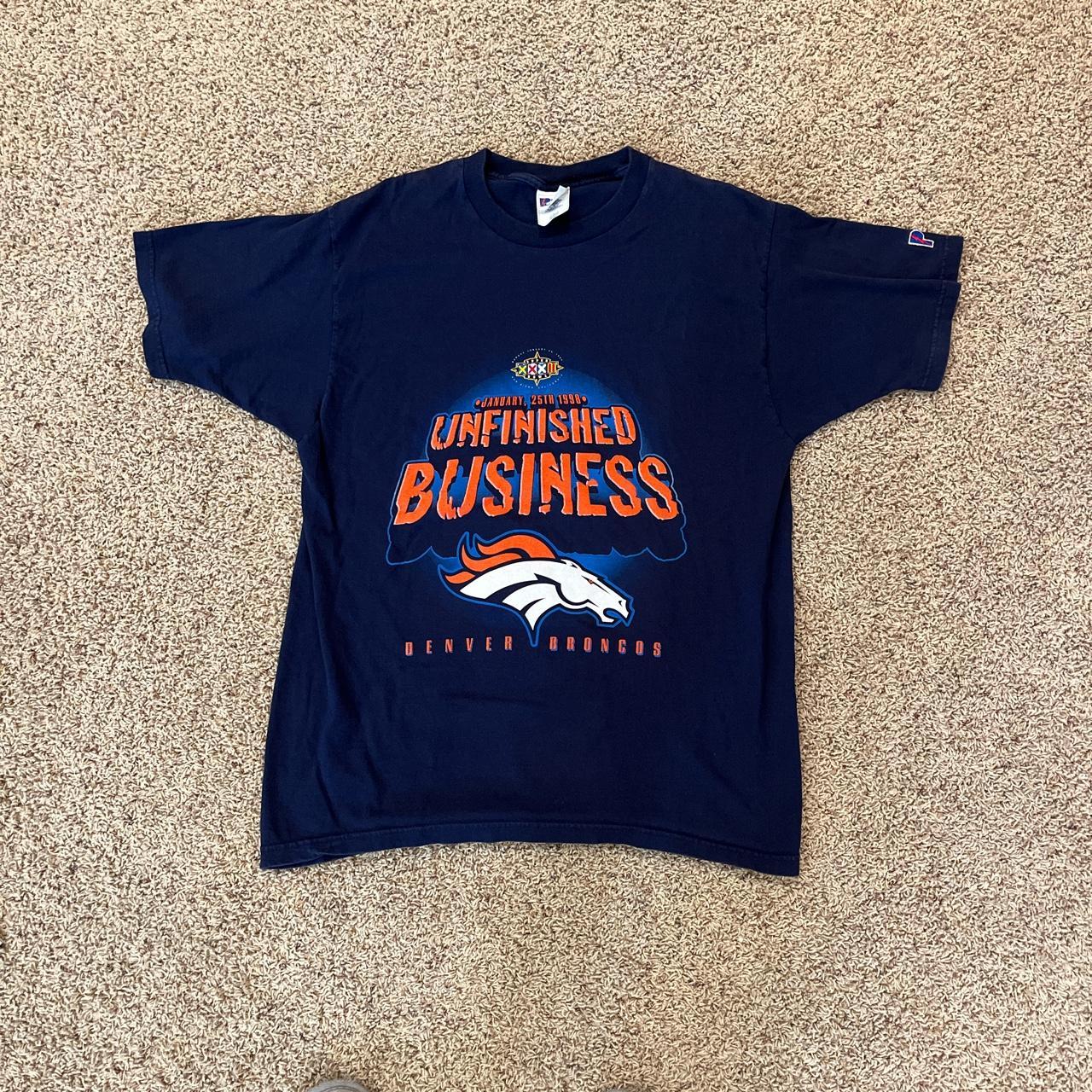 Broncos Super Bowl XXXII Unfinished Business Vintage T-Shirt (1998) 