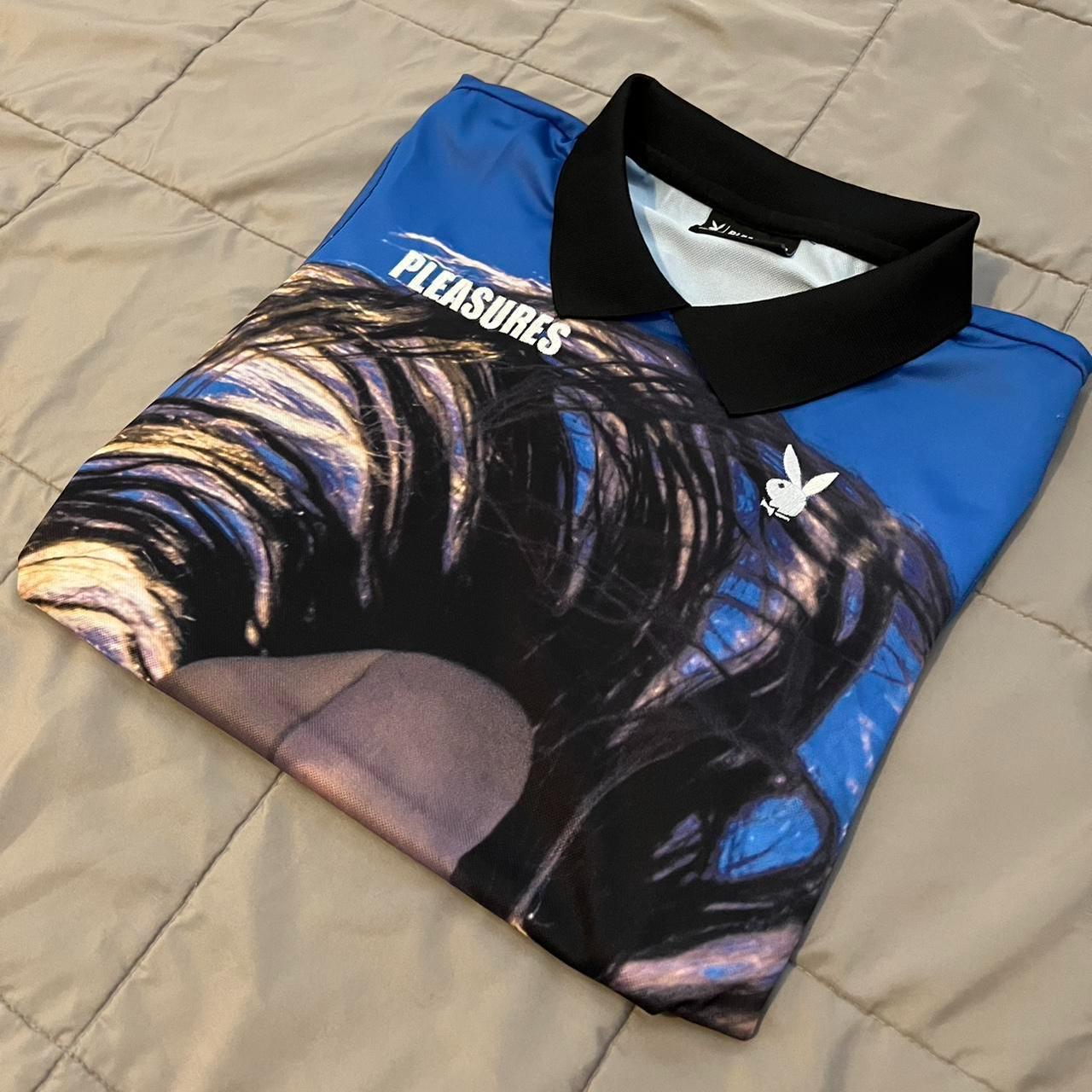 Pleasures x Playboy Allover Graphic Soccer Jersey Large