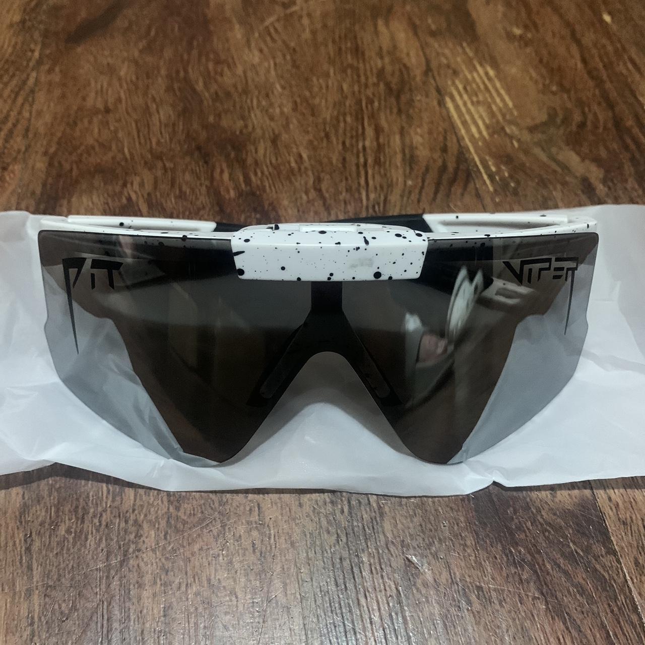 Men's White and Black Sunglasses | Depop