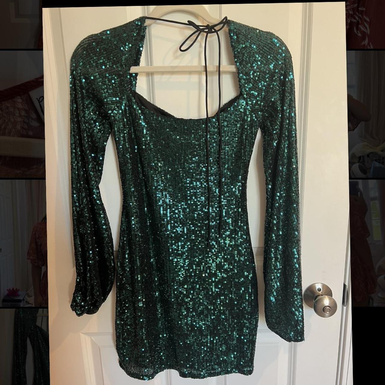 lucy in the sky sparkly green sequin dress. it’s... - Depop