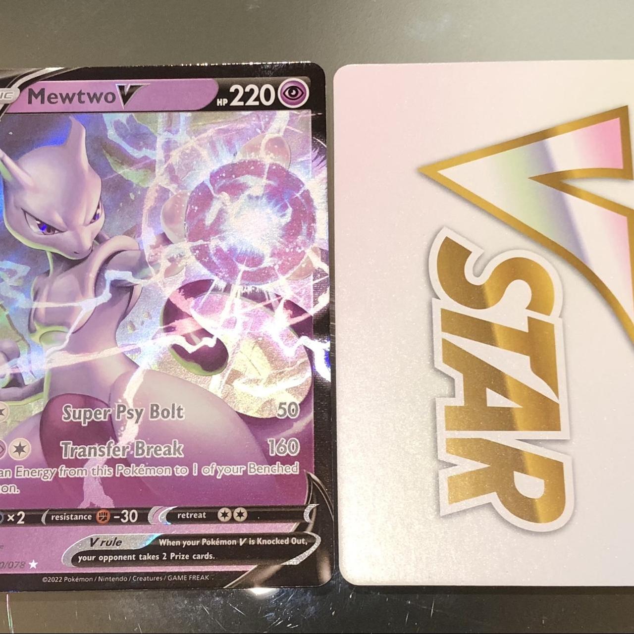 Pokémon trad card Mewtwo V Mewtwo V pokemon trade... - Depop