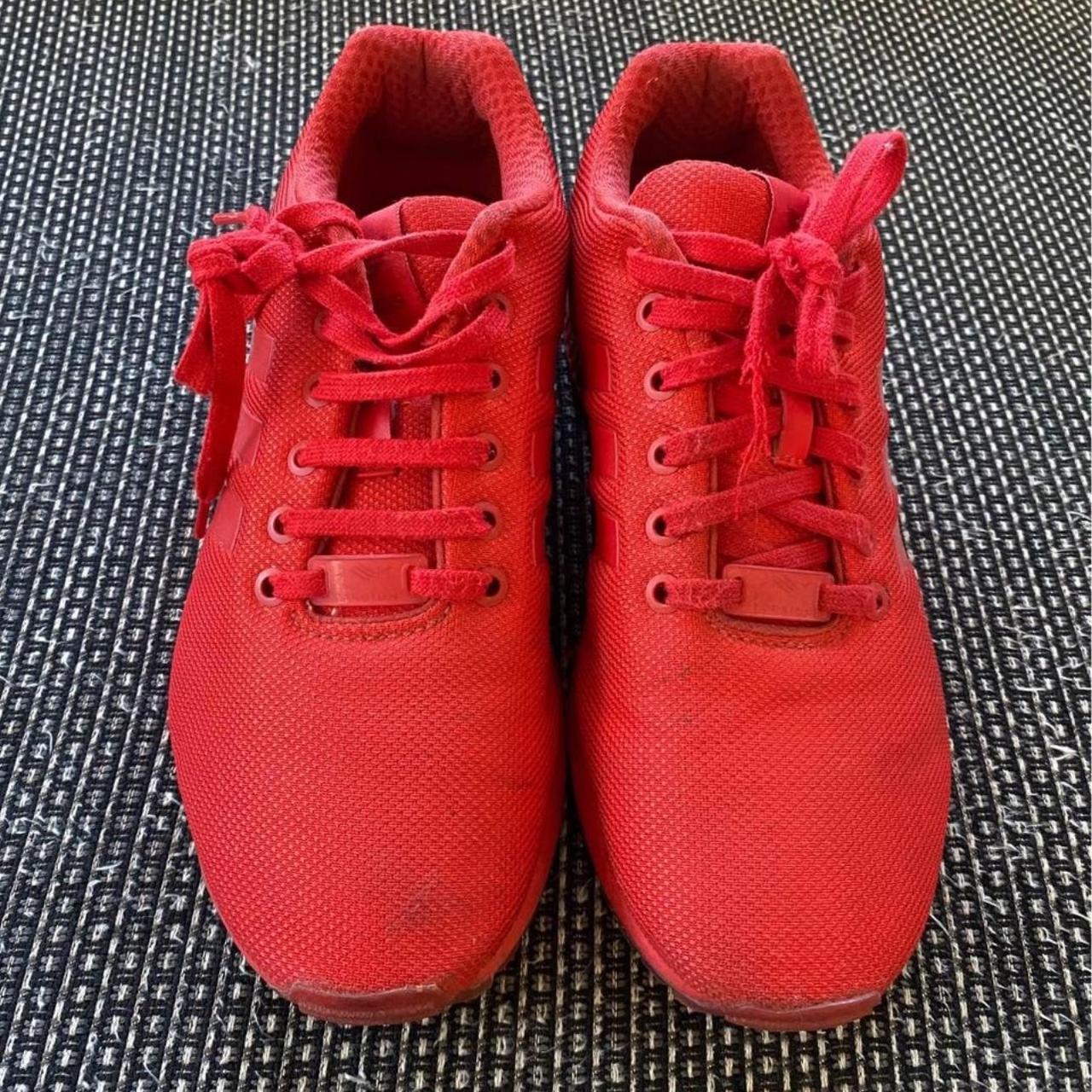 Men s Red adidas originals zx flush sneakers used. Depop