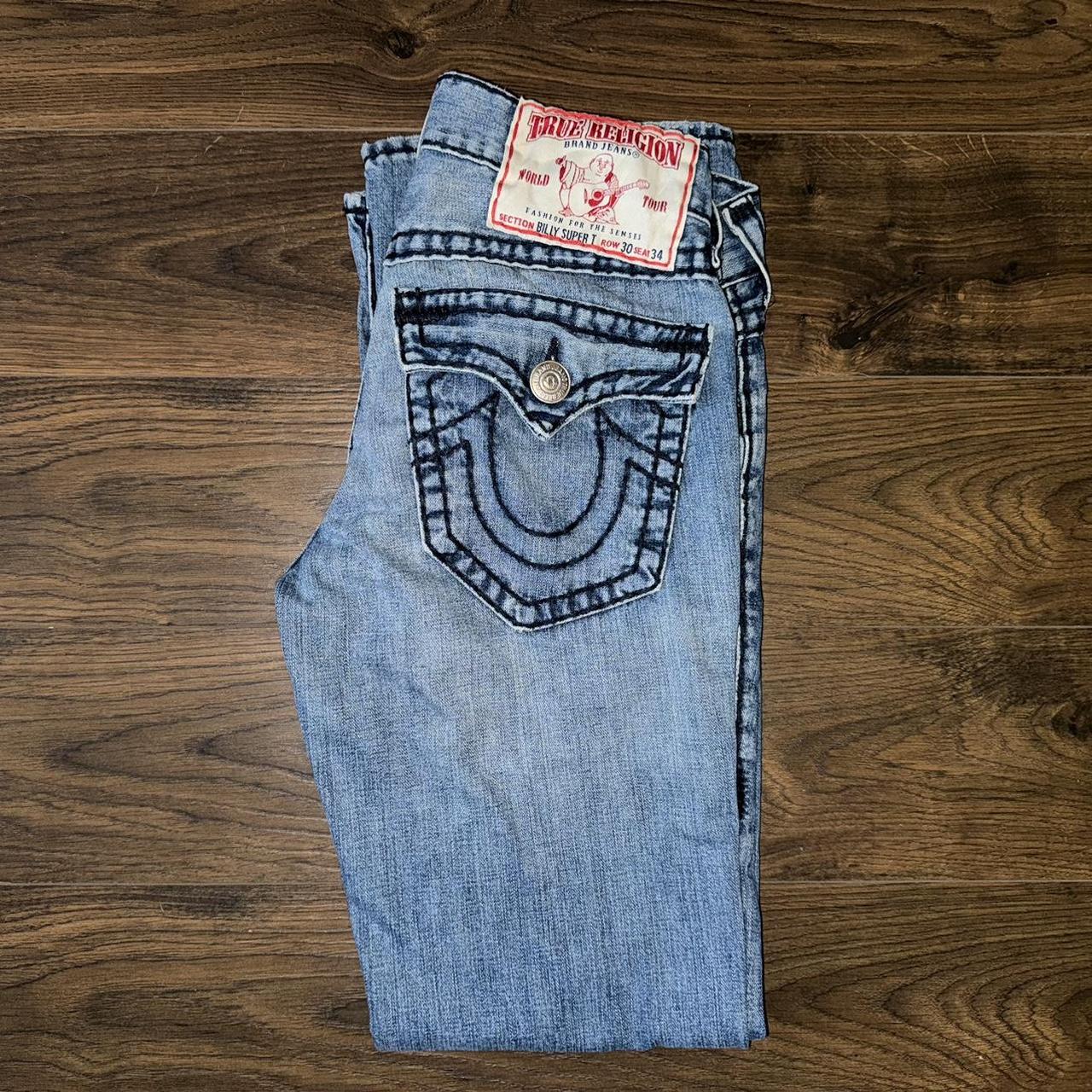 TRUE RELIGION BILLY SUPER T ダメージデニム 108873_irrd_dtl3