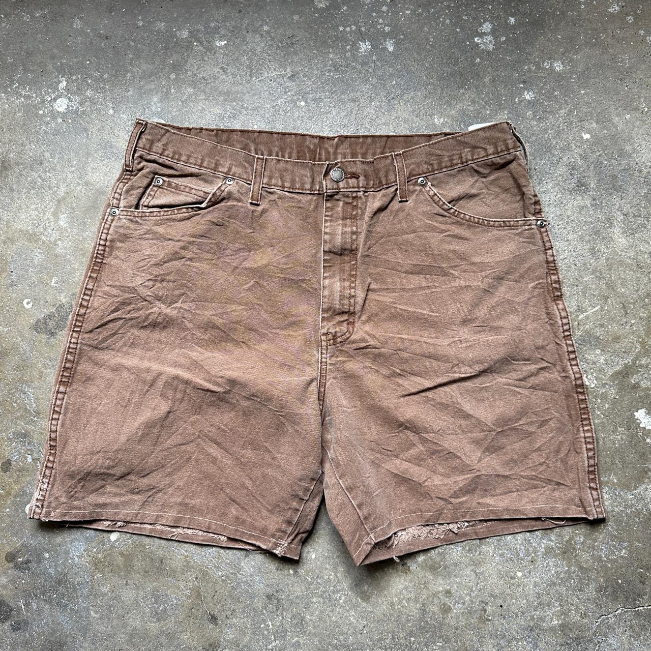 Cargo Jorts Brown Vintage Dickies Carpenter Jeans... - Depop