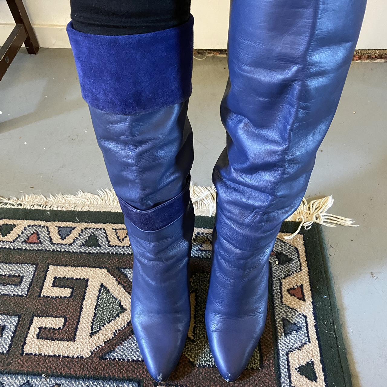 Eclisse Blue Suede Leather Boots Made In Italy Depop eclisse-blue-suede-leather-boots-made-in-italy-depop