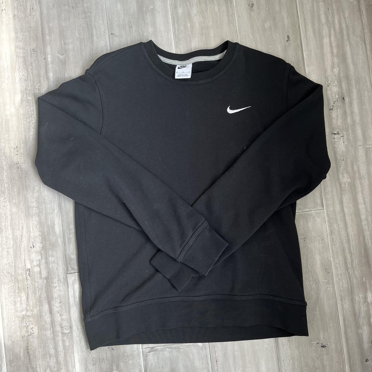 Black nike single swoosh crewneck medium but fits... - Depop