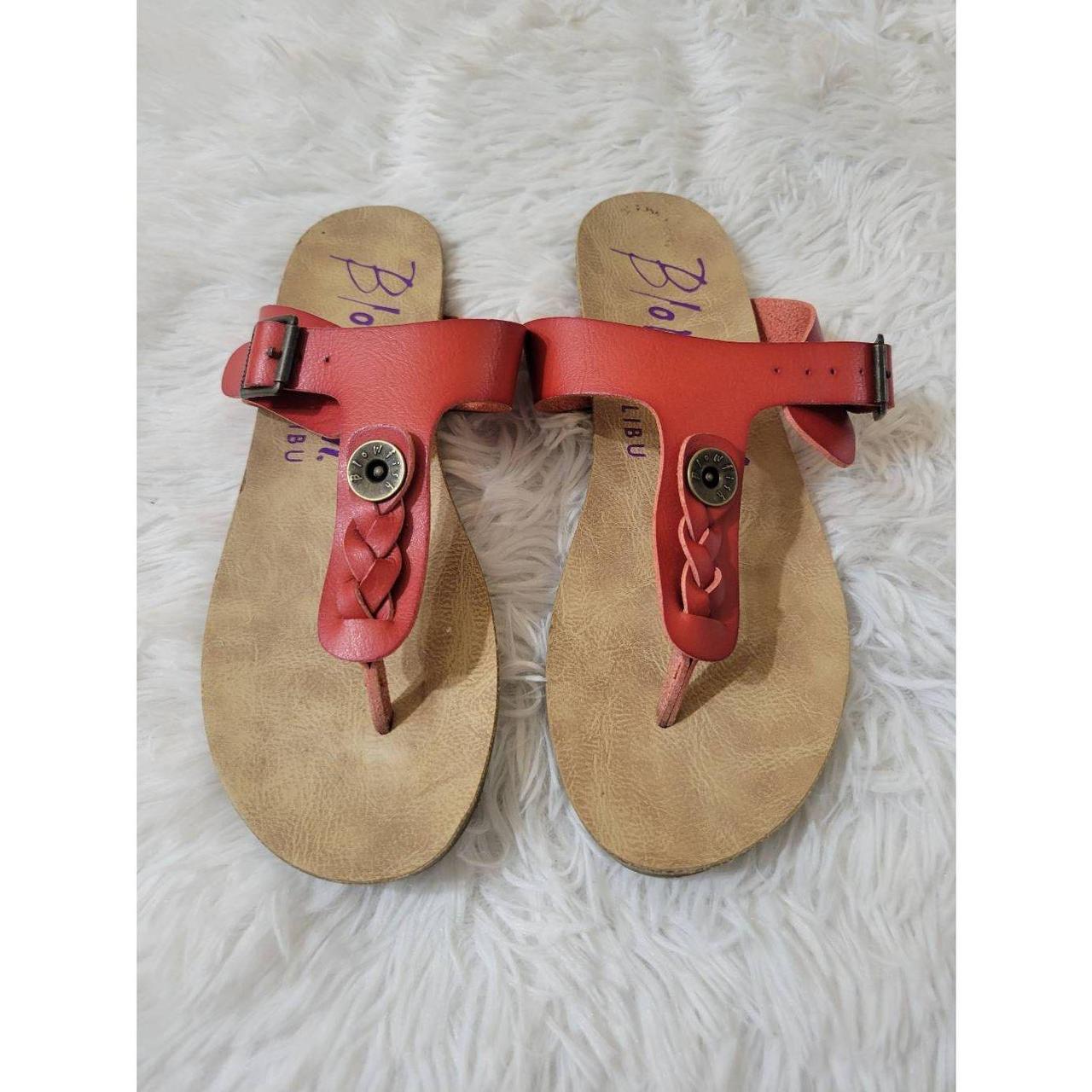 Blowfish Braided Sandals Red Size 7.5 Excellent Depop