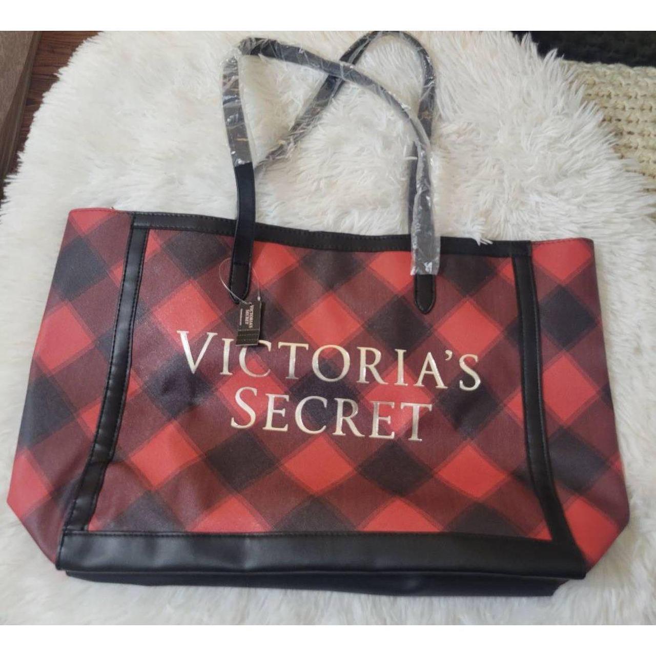 Victoria's Secret New! Tartan Plaid Tote Bag (Red/ Black)