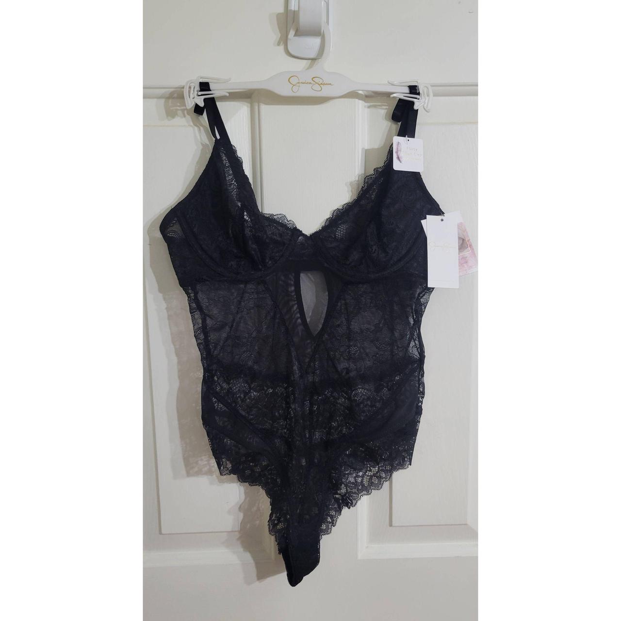 Jessica Simpson Women's Underwire Lace Bodysuit-Black / M