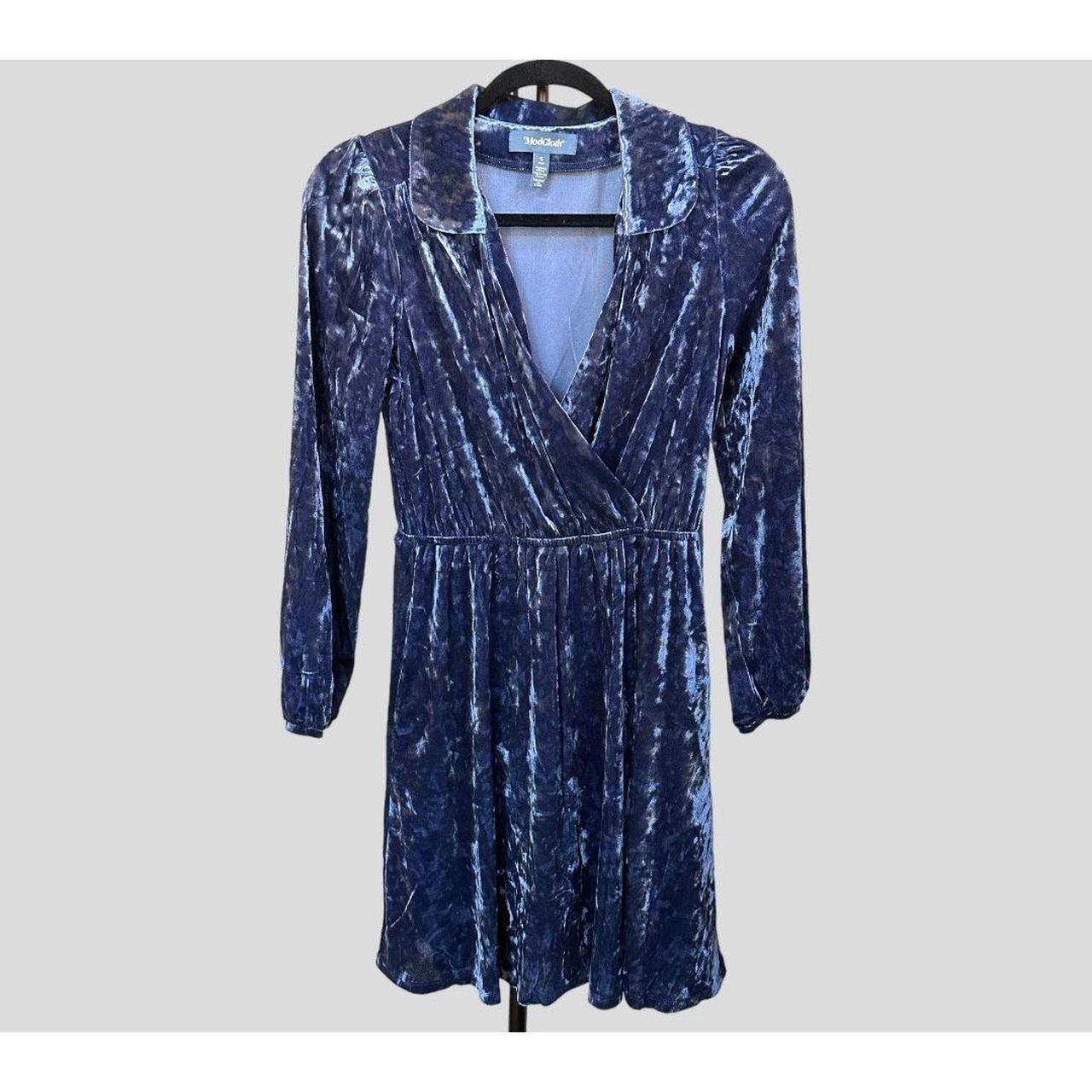 Modcloth blue velvet dress best sale