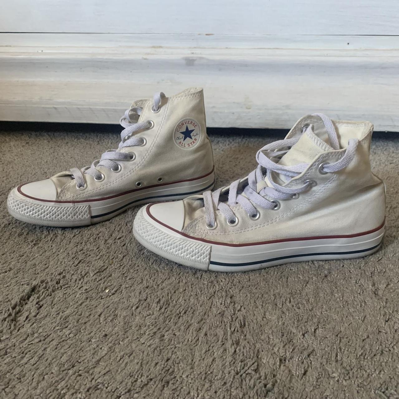 cream high top converse