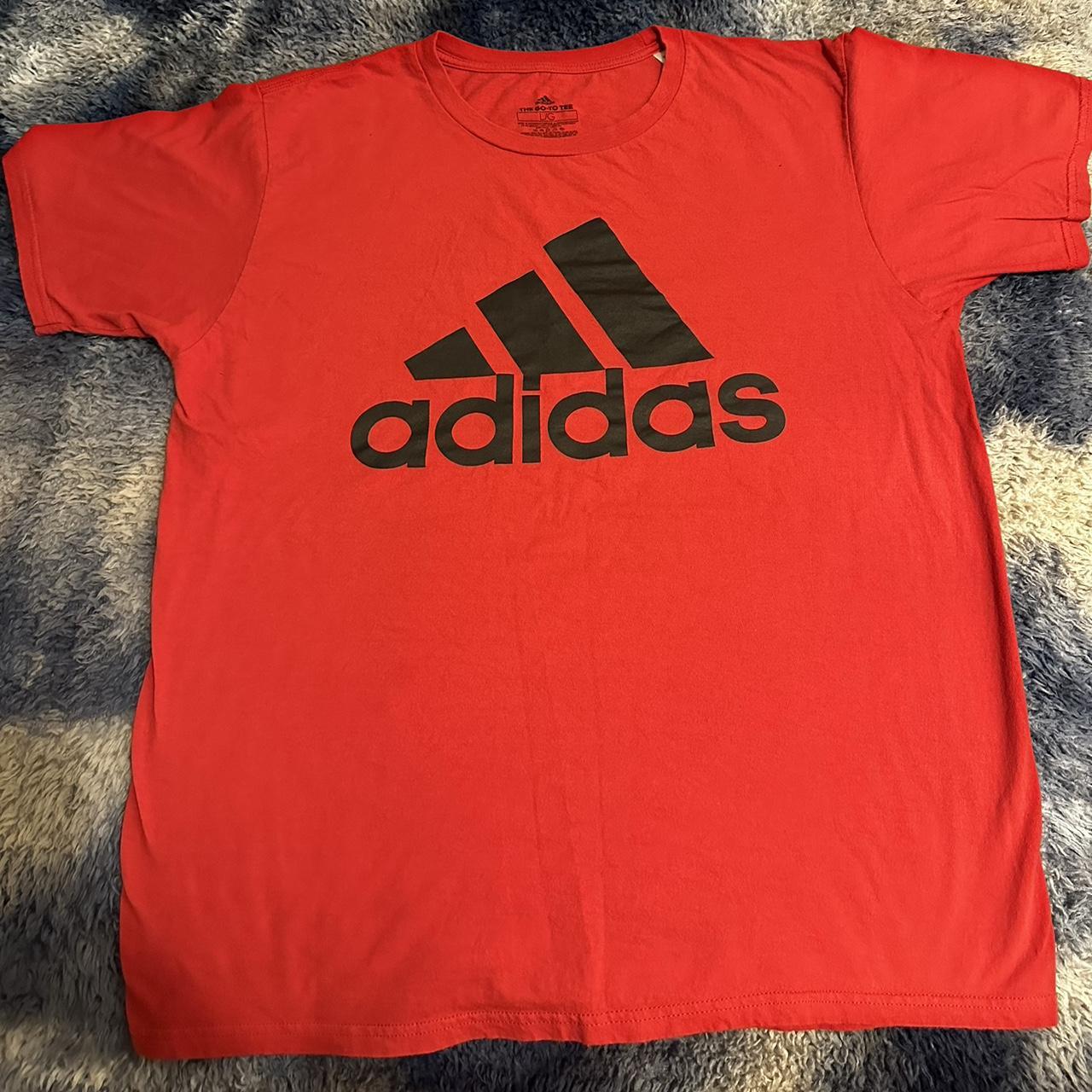 Red Adidas Shirt 🔥 essential for anyone’s wardrobe... - Depop