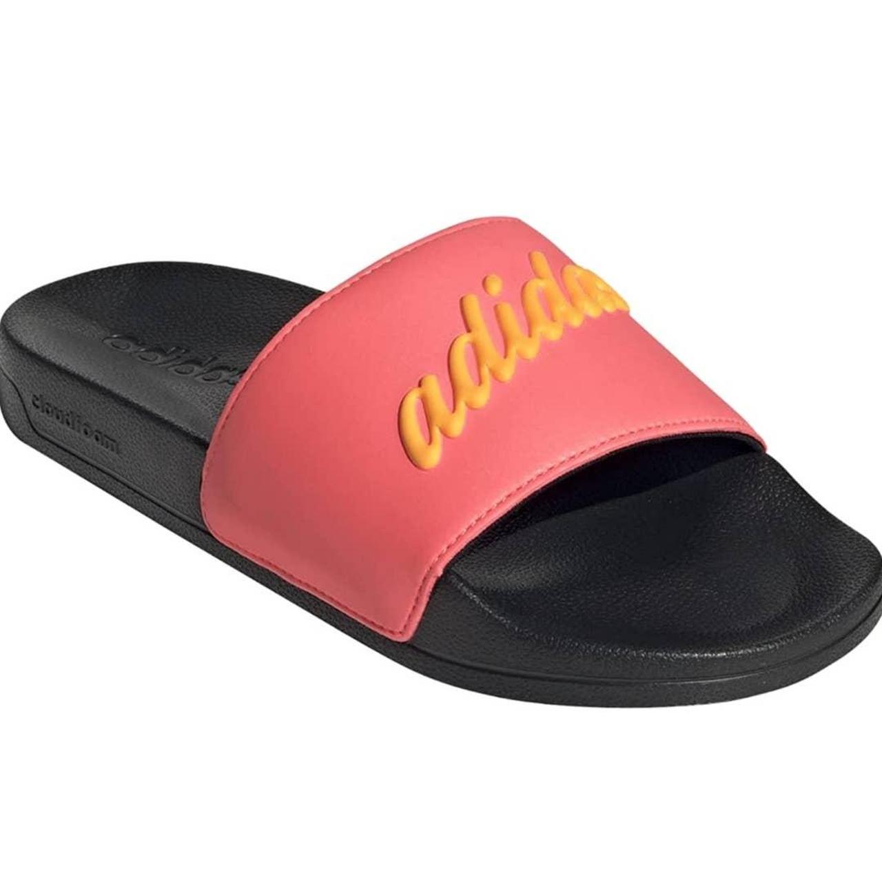 orange adidas sandals