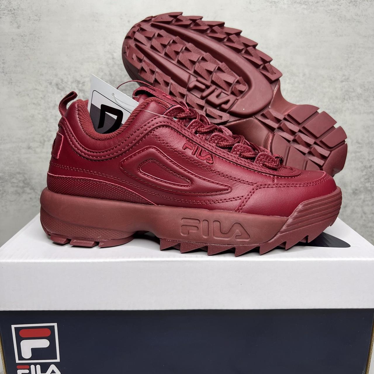 Fila burgundy trainers hotsell