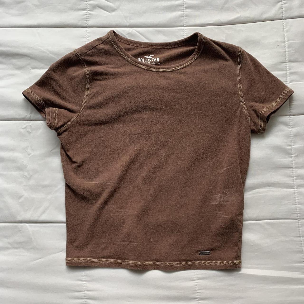 Hollister Co. Women's Brown T-shirt | Depop