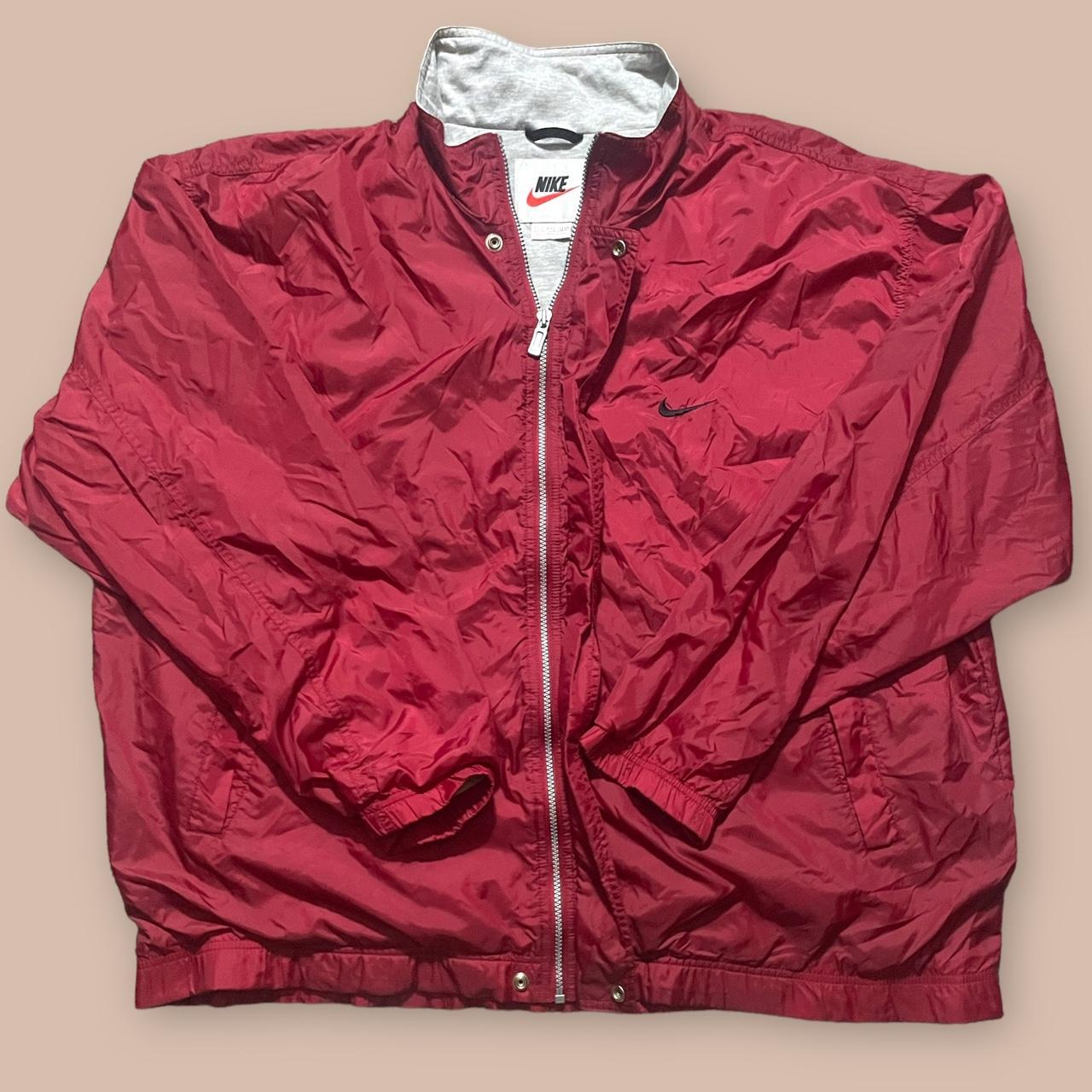 Nike Men's Red and Grey Jacket | Depop