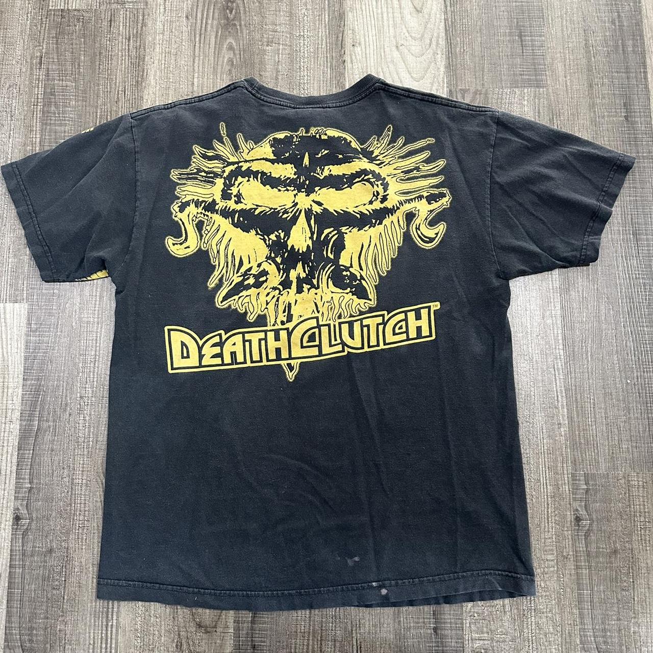 Affliction Men's Black and Yellow T-shirt (2)