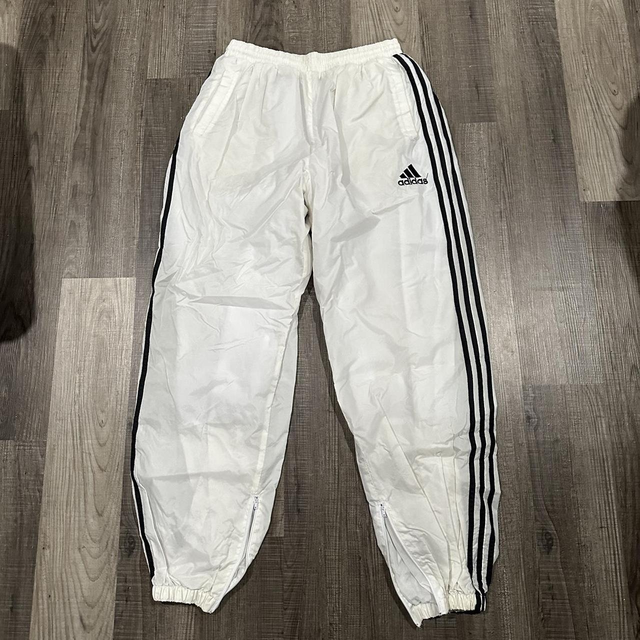 Vintage White Adidas Track Pants Size... Depop