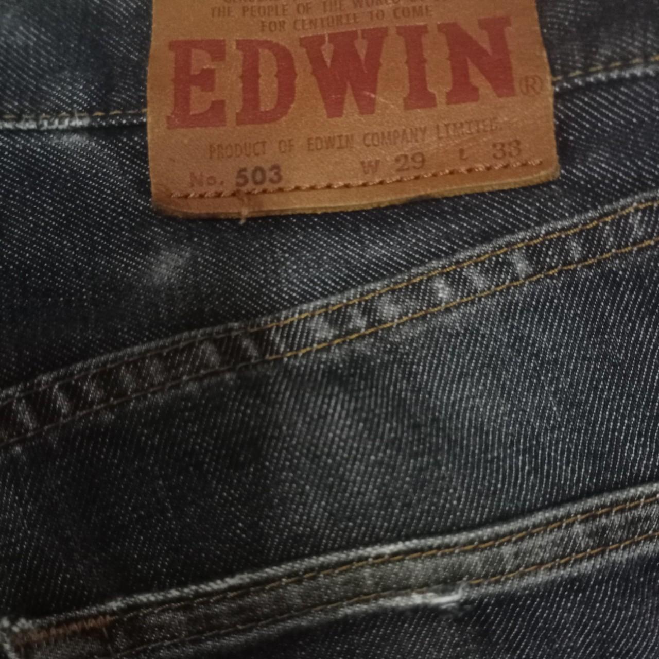 Edwin 503 Black Vintage Distressed Jeans Size : | Depop