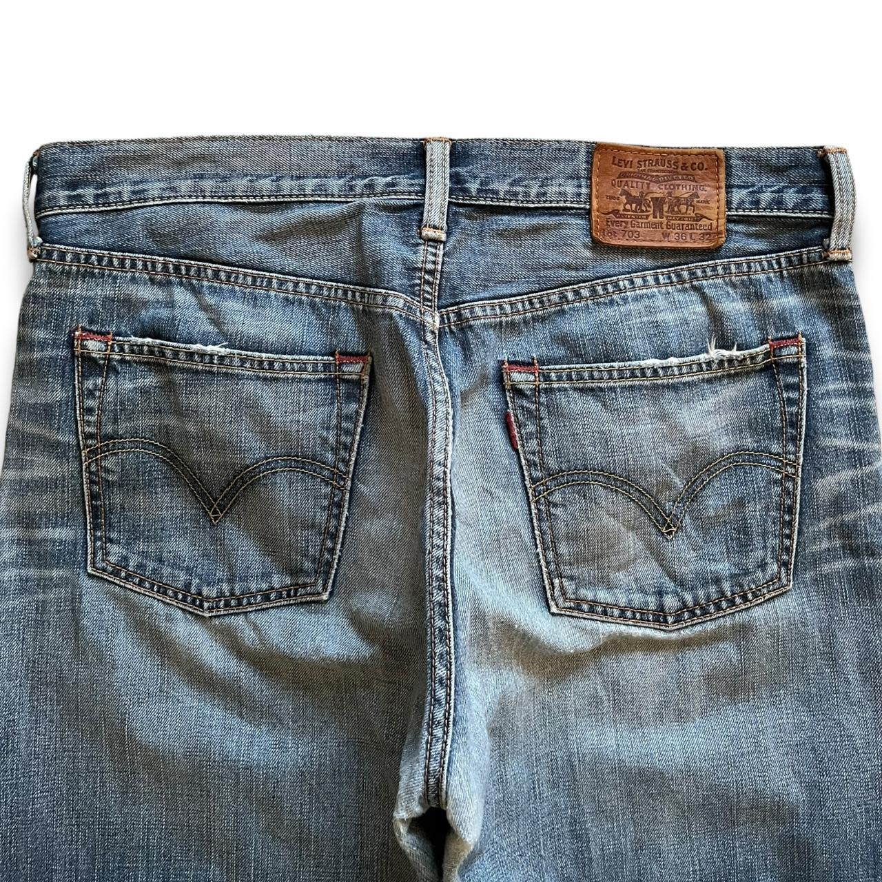 Vintage 90s Levis 703 Blue Wash Distressed Baggy