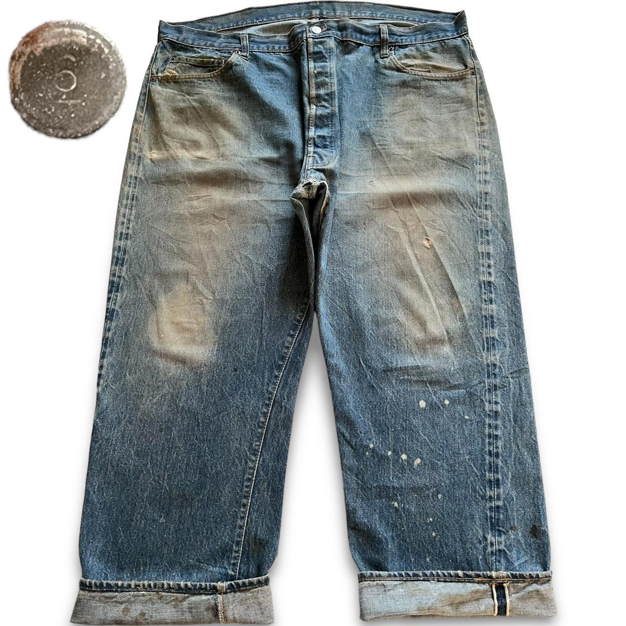 Vintage 70s Levis 501 Selvedge Button 6 Mud Wash...