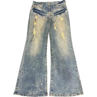 Vintage Diesel Distressed Flare Jeans size: 30, | Depop