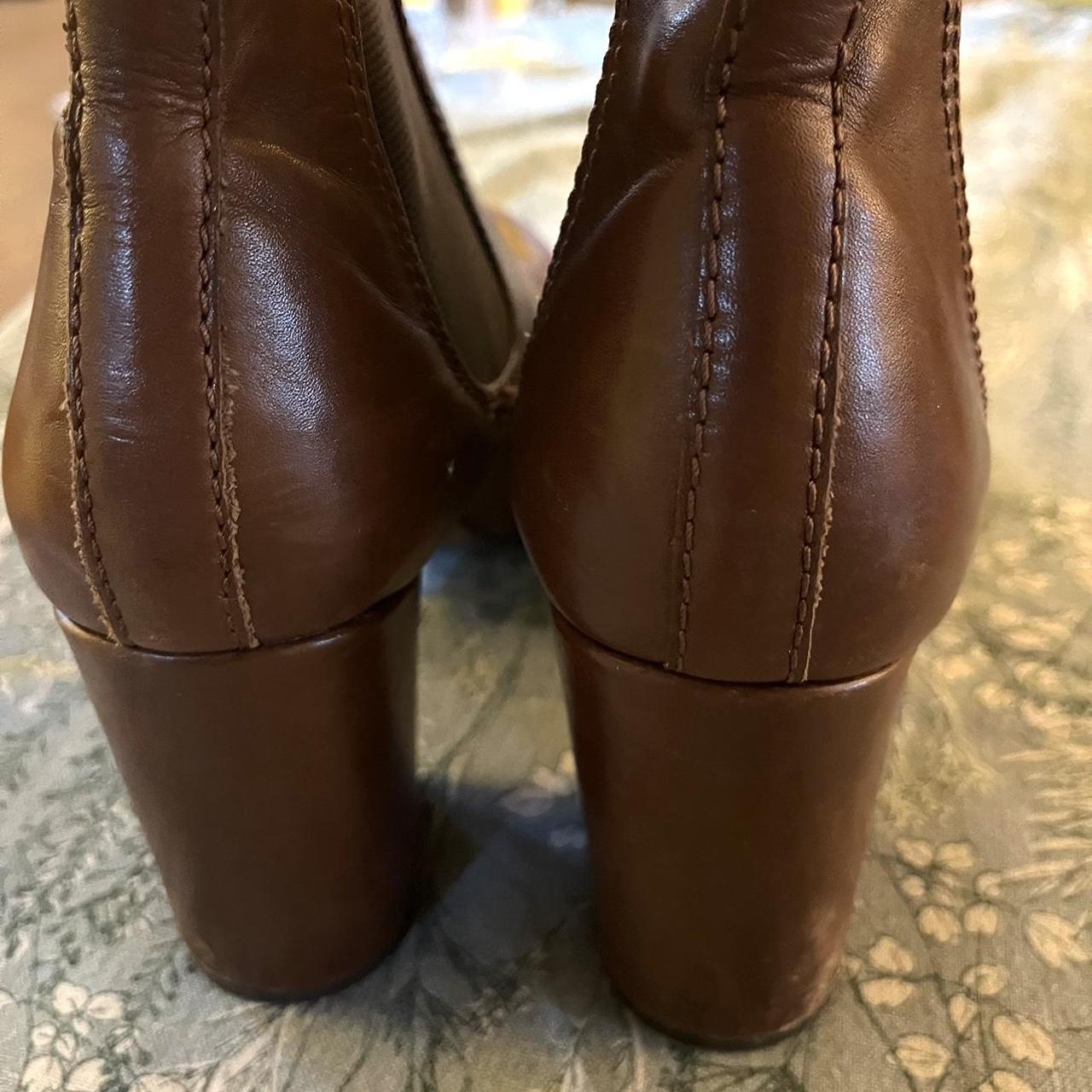 Office Women's Brown and Tan Boots Depop