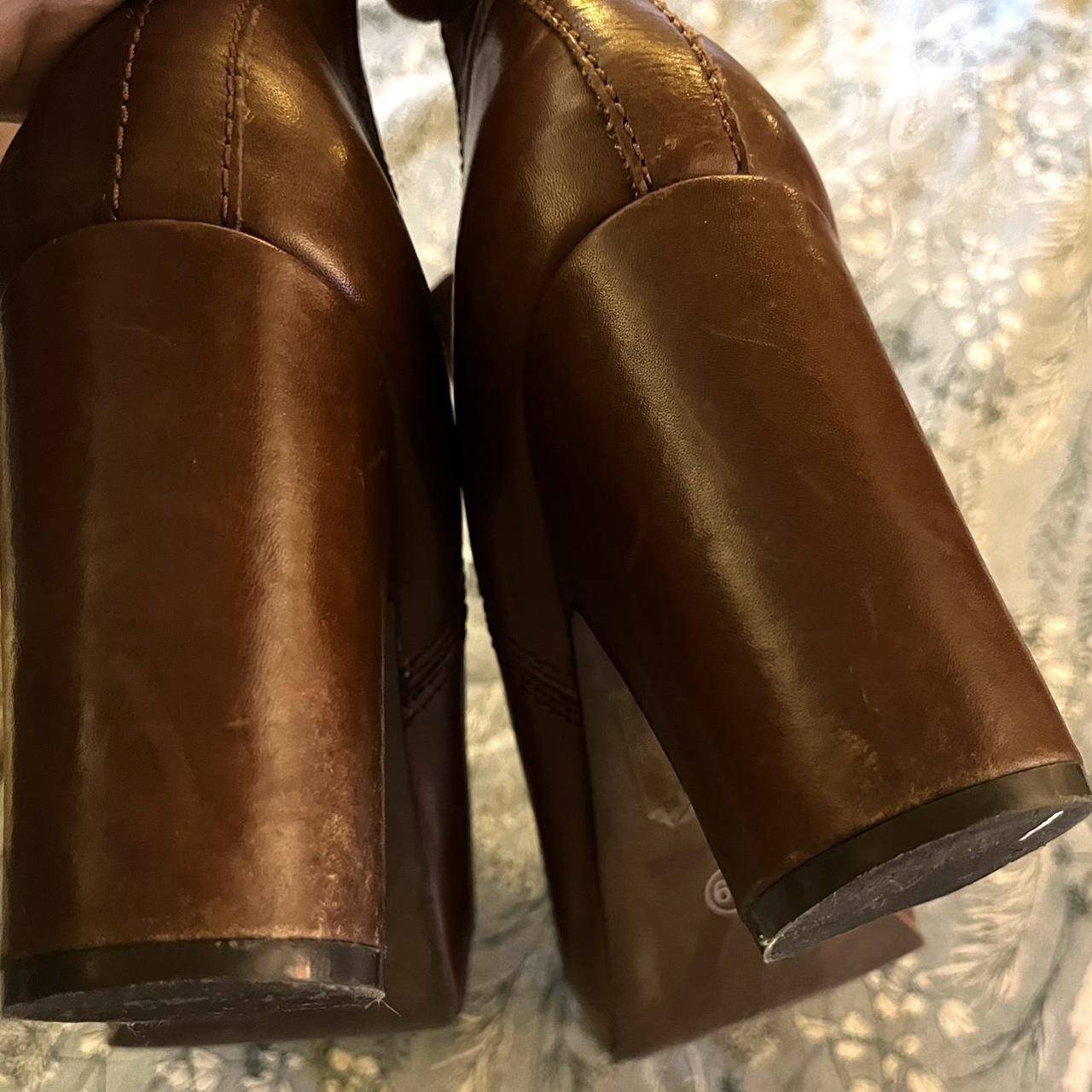 Office Women's Brown and Tan Boots Depop