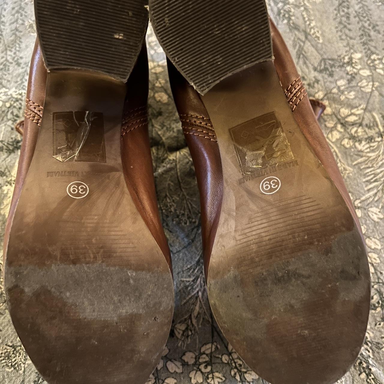 Office Women's Brown and Tan Boots Depop