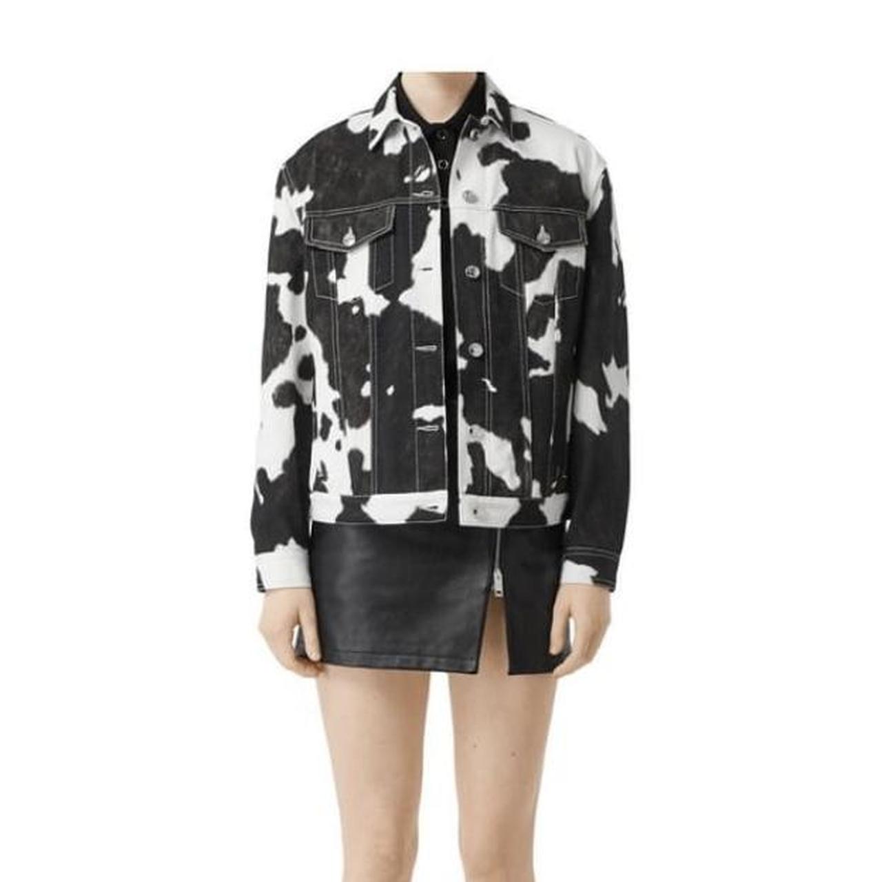 BURBERRY Cow Print Denim Jacket A boxy fit jacket