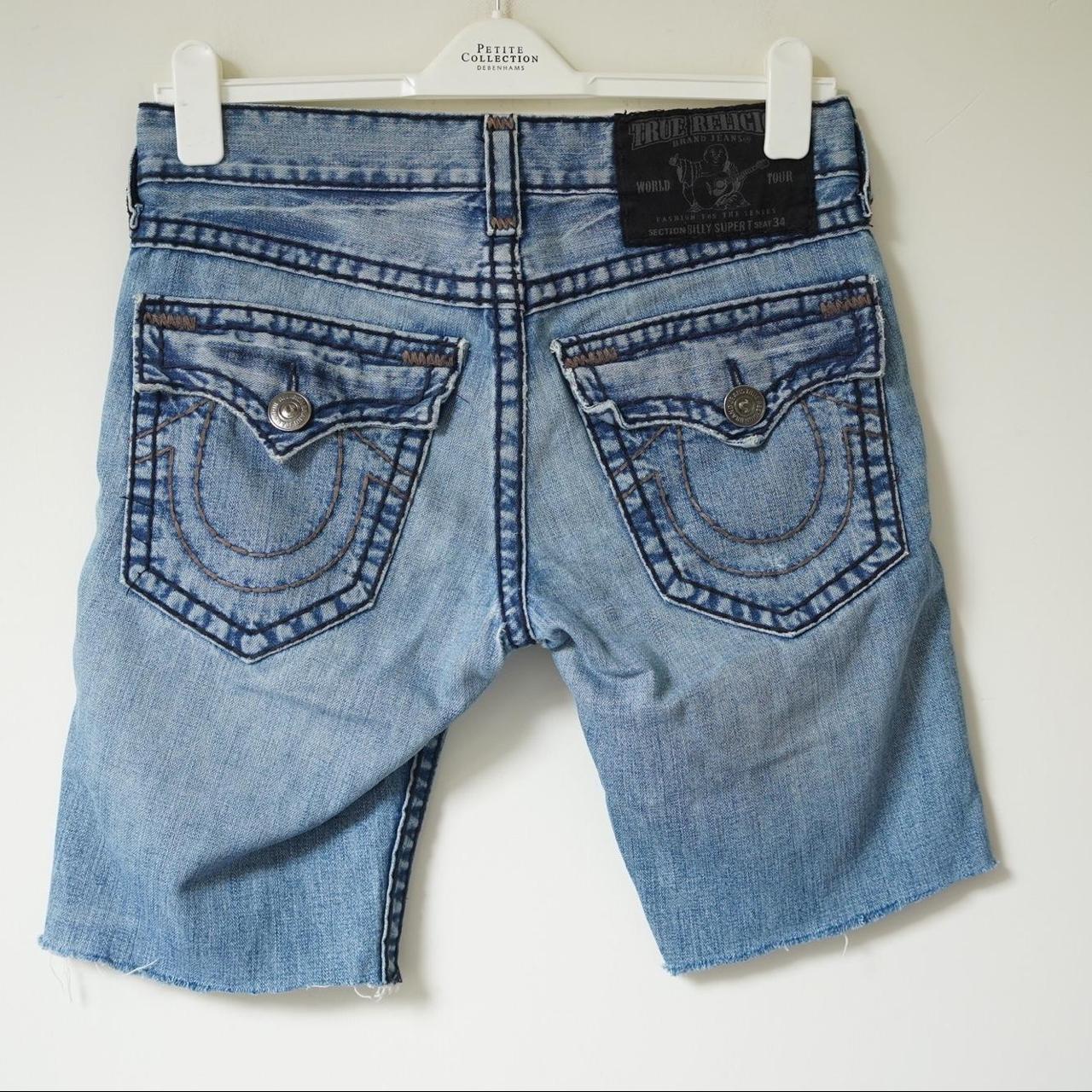 True Religion Billy super T Shorts Blue True... - Depop