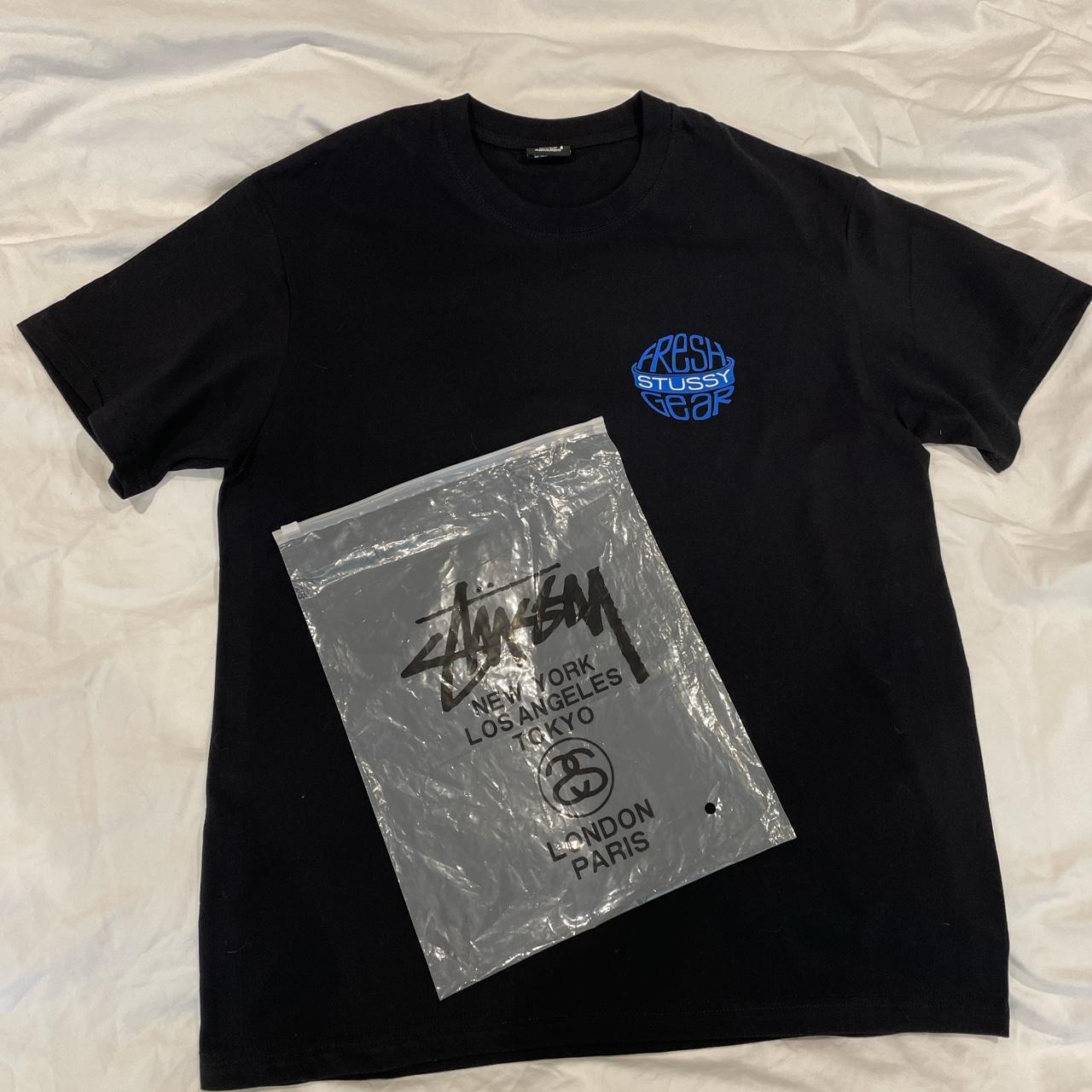 Medium black and blue stüssy tshirt Comes with... - Depop