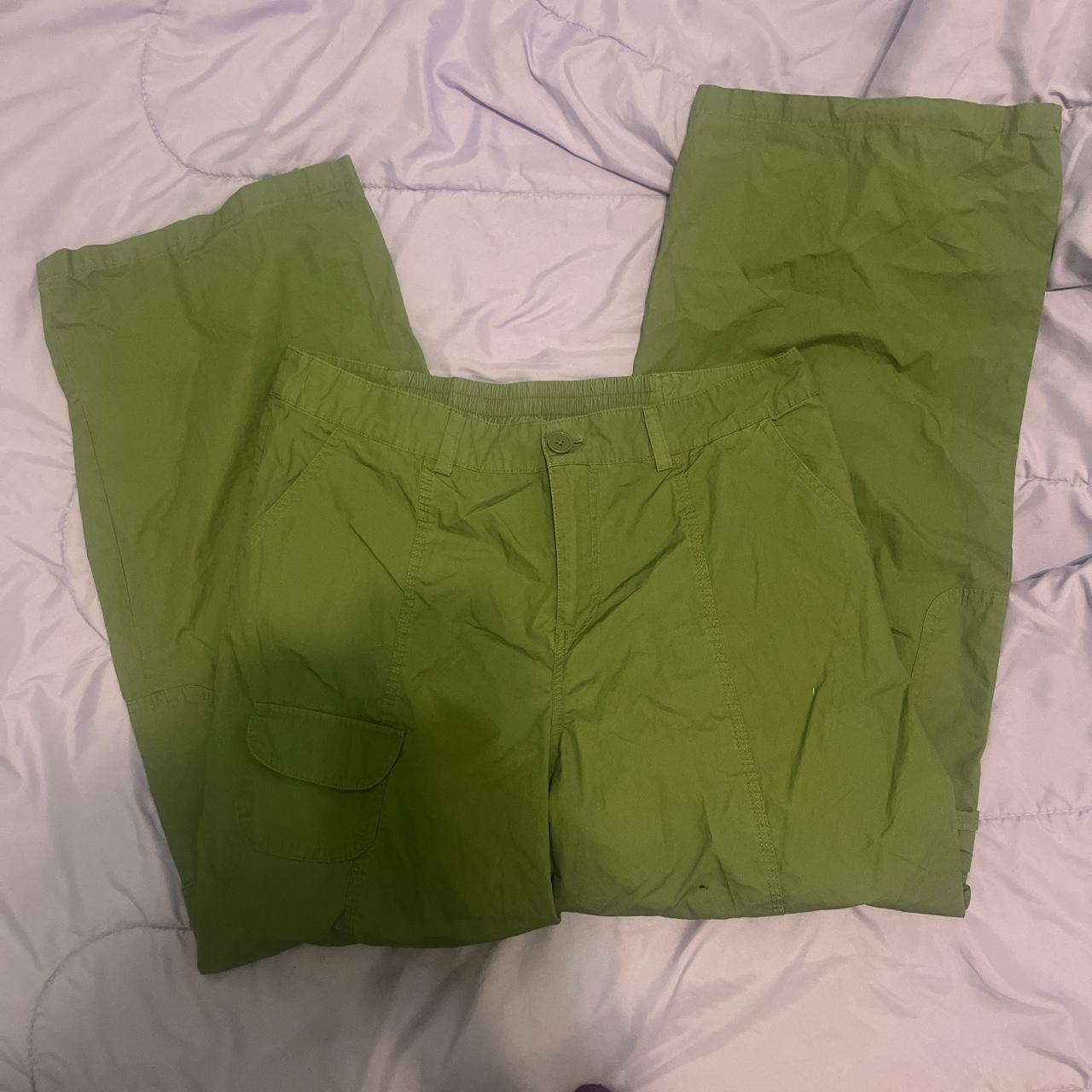 green target cargos 👖🌿 - worn once - fit mid-low... - Depop