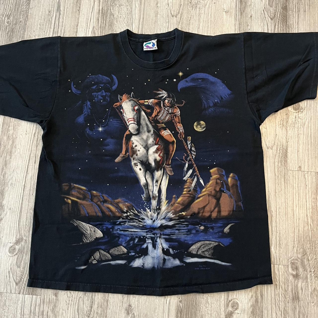 Vintage 1998 liquid blue native american sold shirt