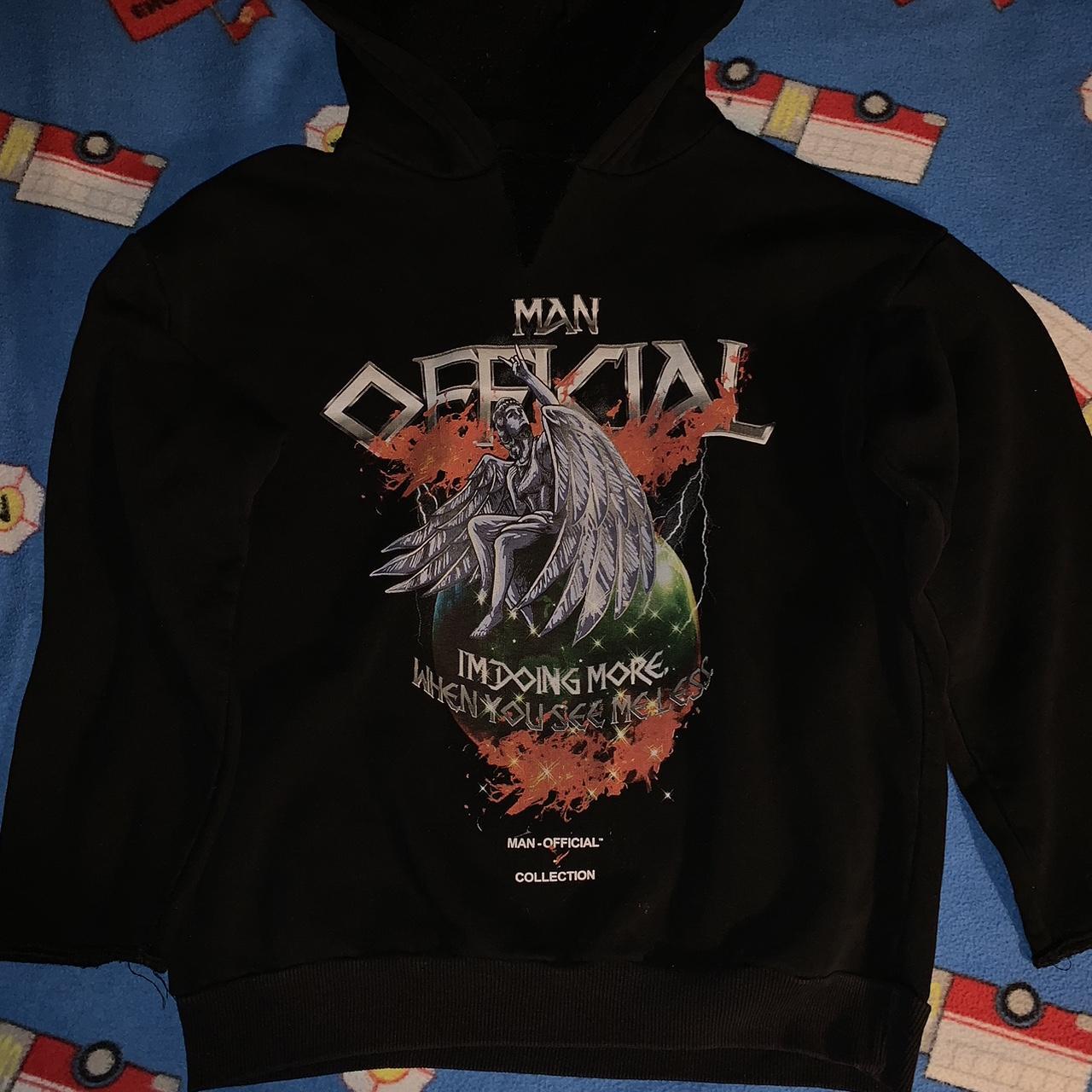 Boohoo Men's Black and Red Hoodie Depop