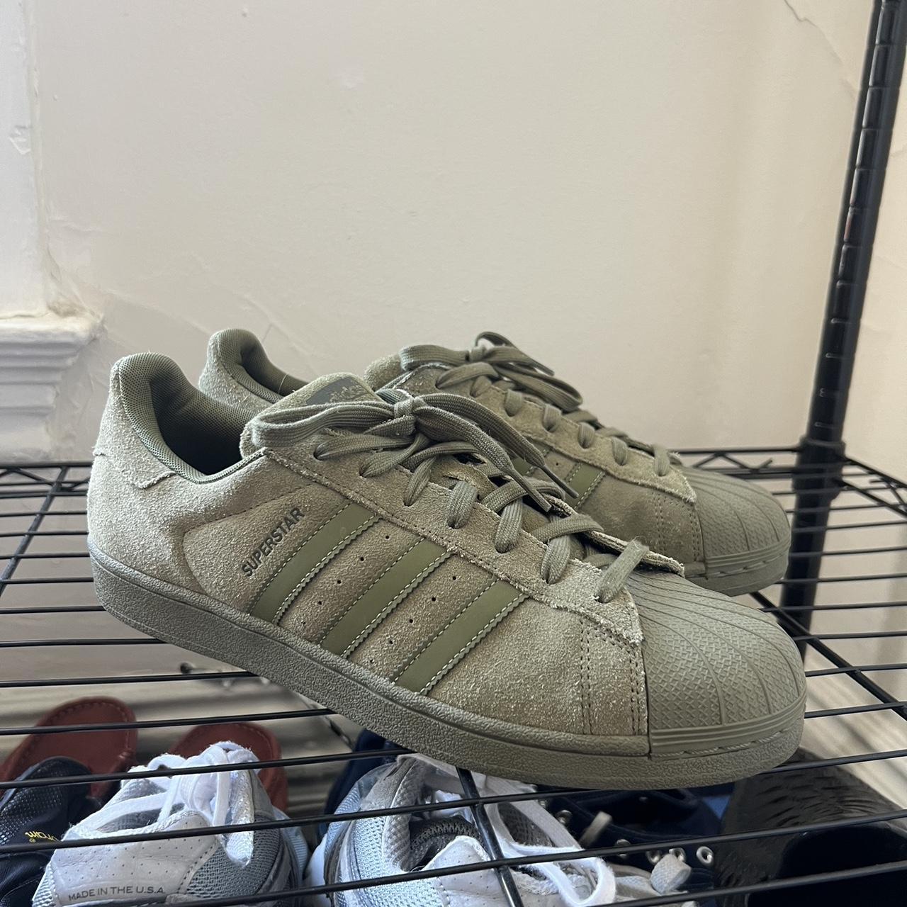 Military Green Adidas All Star - Hardly Worn with... - Depop