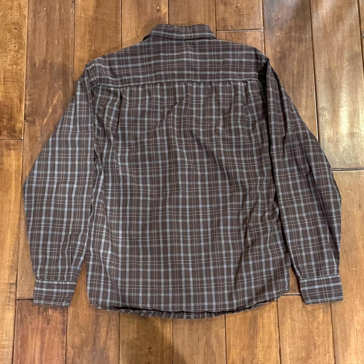 No Paypal Please!! Brown Plaid Flannel, No Size Tag - Depop