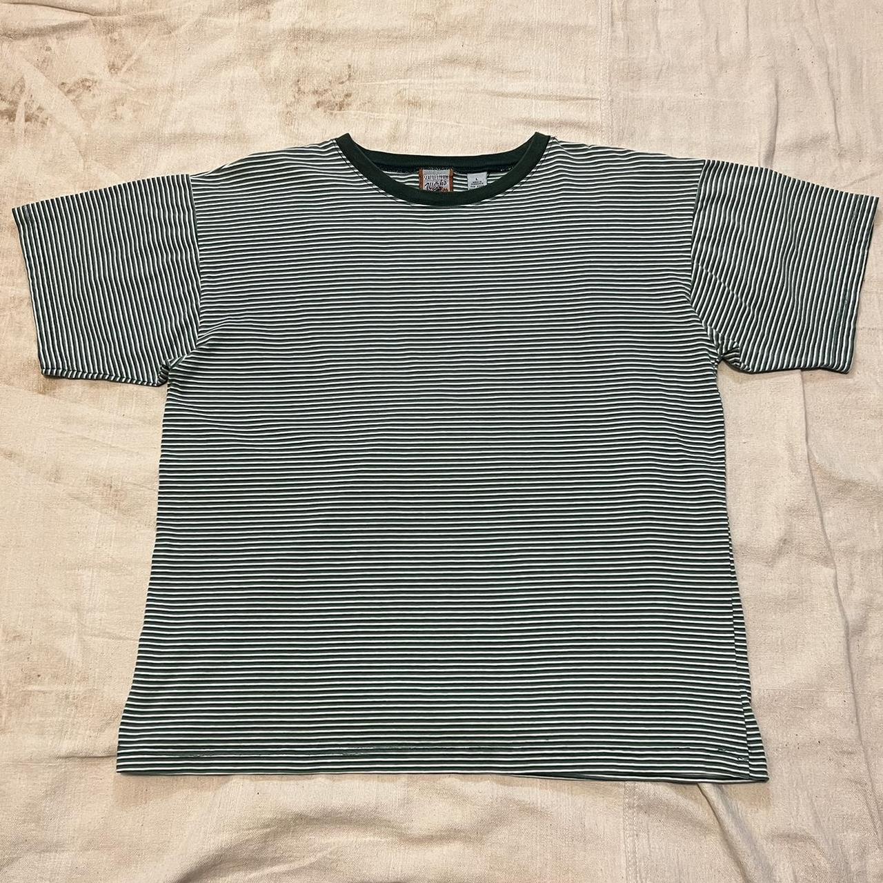 Men's Green and White T-shirt | Depop