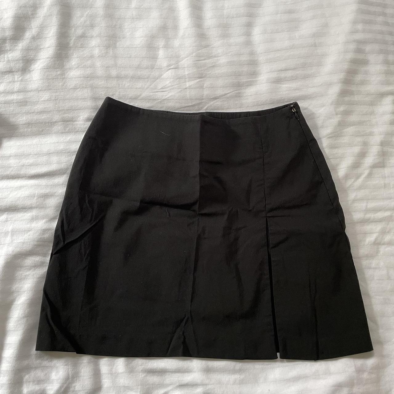 asos design black high slit mini skirt size UK... - Depop