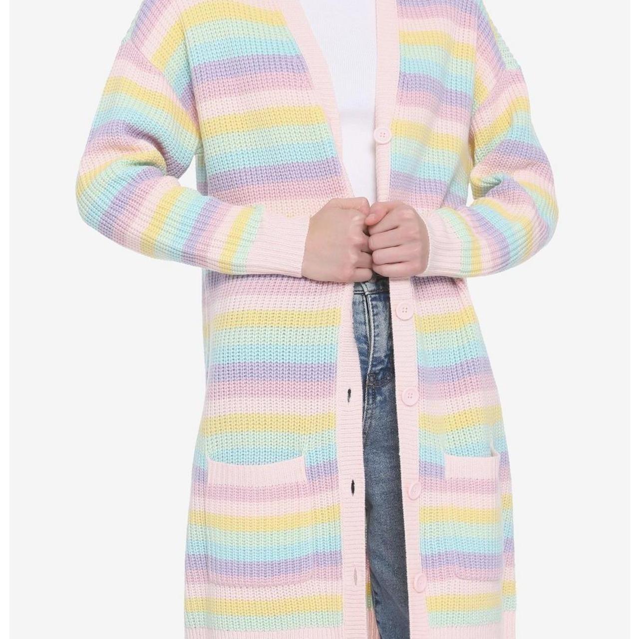 Long line Hot topic pastel cardigan in great used... Depop