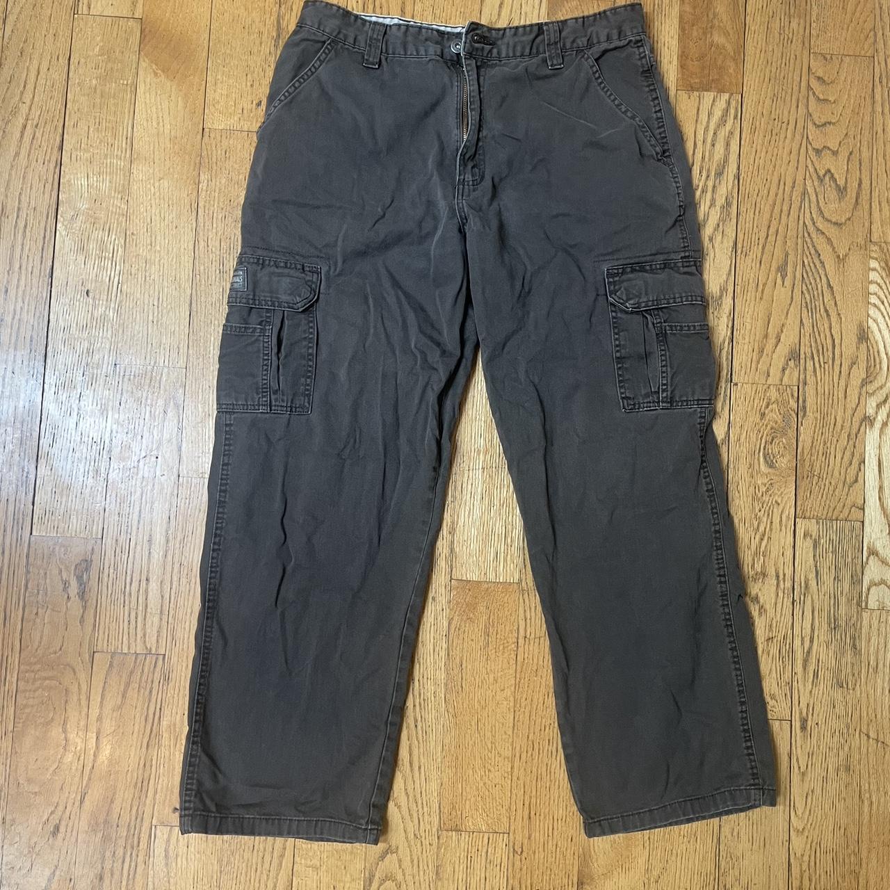 Vintage Wrangler Cargo Pants In Chocolate Brown With - Depop