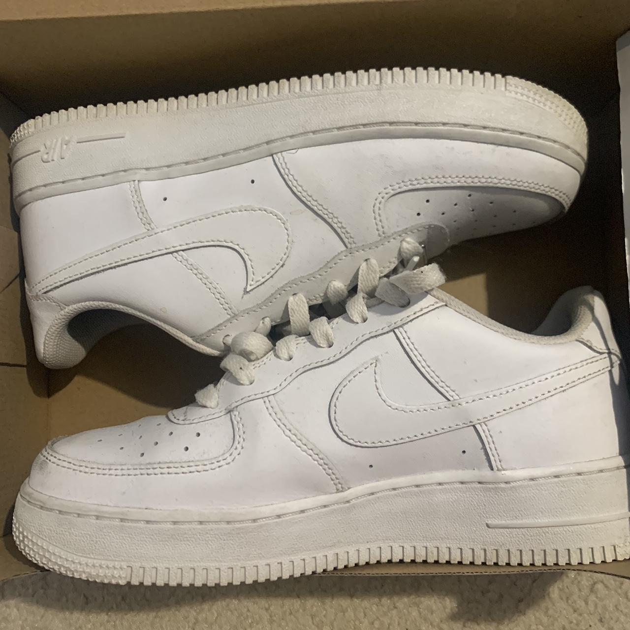 White nike air forces. No creases can be cleaned - Depop