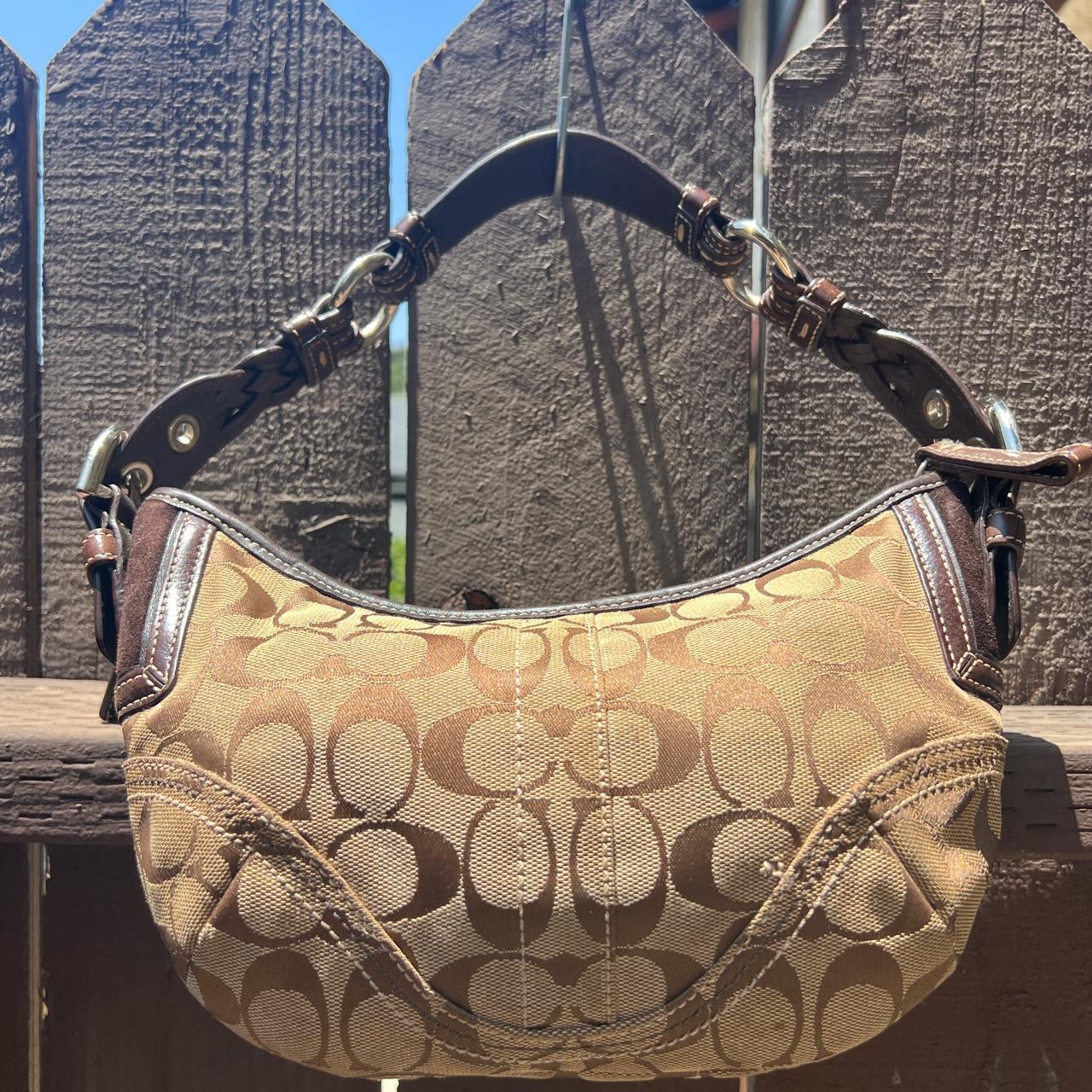 Coach Signature Brown Handbag with Braided Handle