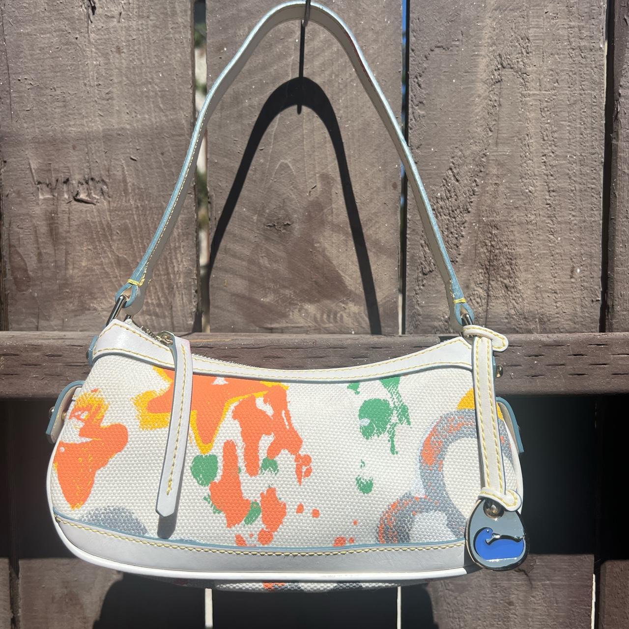 Dooney Bourke splashed paint y2k vintage white Depop