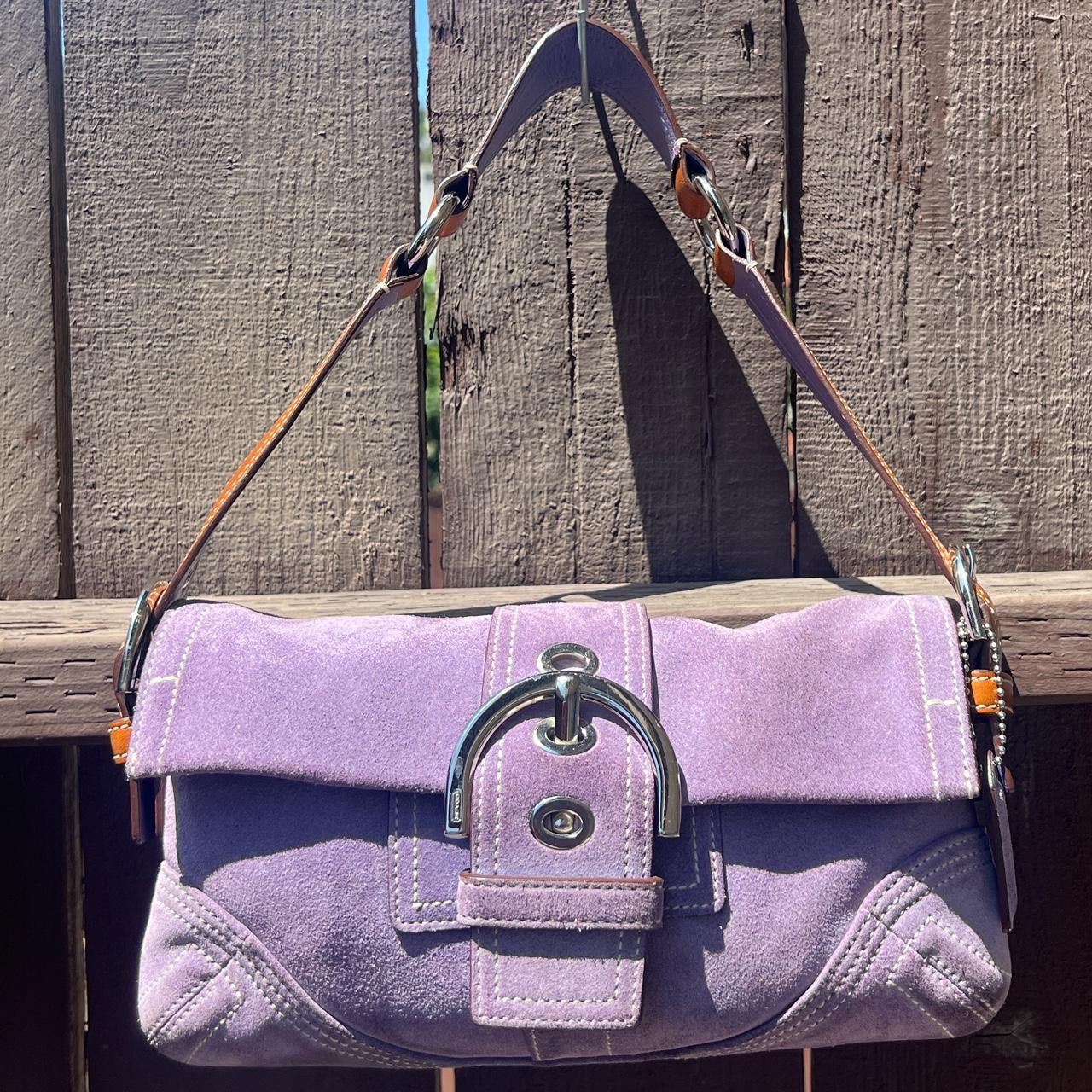 Purple suede clearance coach purse