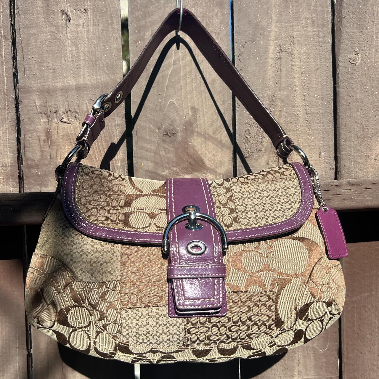 Coach purse with purple trim new arrivals