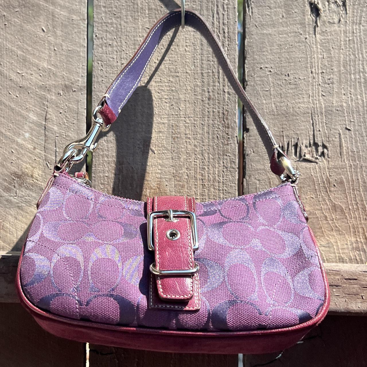 Coach Big Canvas Purple Mini Buckle Y2k Shoulder Bag Depop   P0 