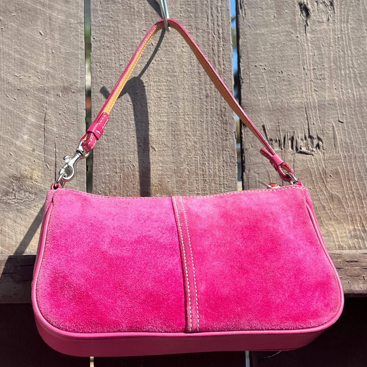 Coach full barbie suede pink mini shoulder bag y2k | Depop